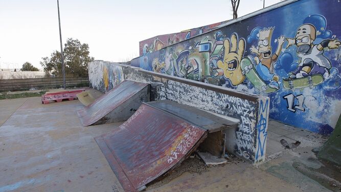 Aspecto del actual 'skate park' de Camposoto, en una imagen del mes de diciembre.