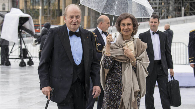 Con el Rey Emérito Juan Carlos, en la celebración de su 55 aniversario de bodas.