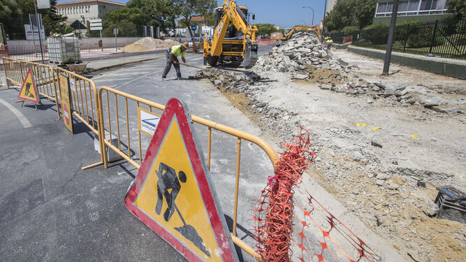 Obras en la avenida Constitución, una de las inversiones municipales más destacadas de este año.