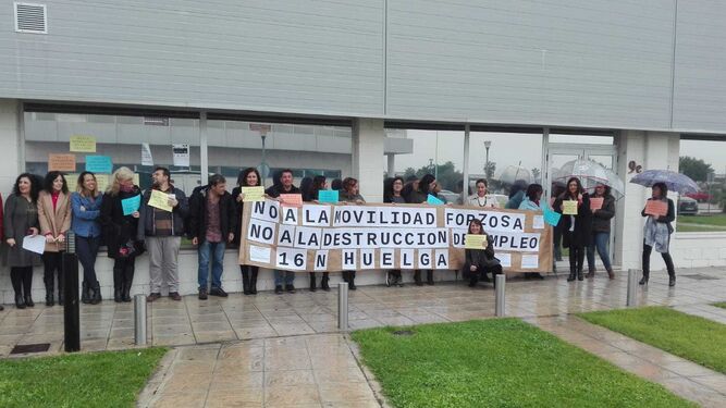 Una imagen de la protesta de los funcionarios de los juzgados portuenses.