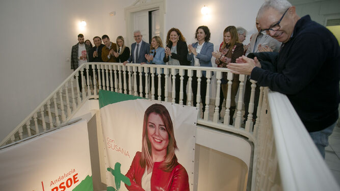 Parte de la candidatura del PSOE de Cádiz, en el inicio de la campaña el pasado jueves