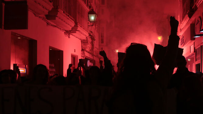 Disturbios en la manifestación de Cádiz