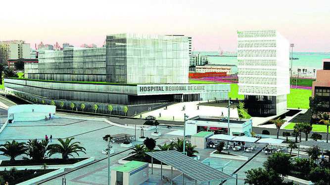 Recreación infográfica del proyecto del Hospital Regional de Cádiz.