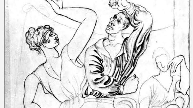 Félix el Loco con Vera Nemtchinova, por Pablo Picasso, colección particular.