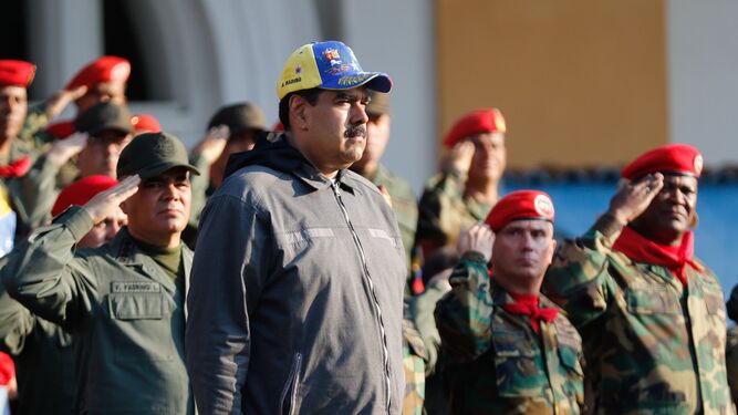 Nicolás Maduro, durante un acto con militares en Maracay.