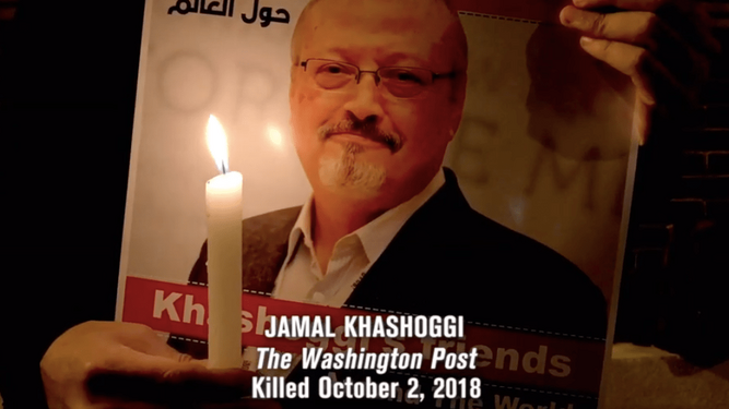 El activista y columnista Jamal Kashoggi en el spot de The Washington Post