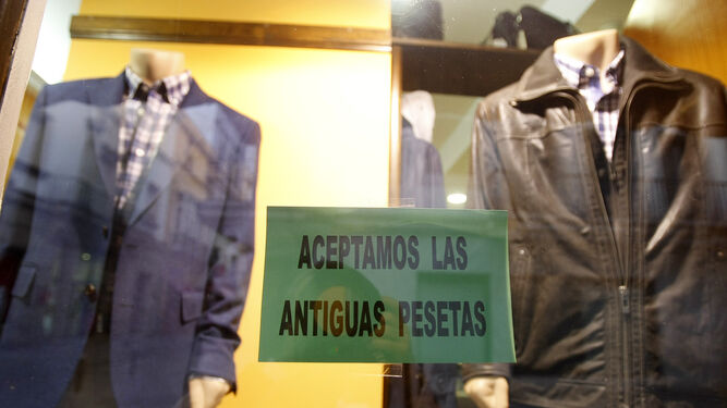 Una tienda andaluza que todavía aceptaba pesetas en 2012.