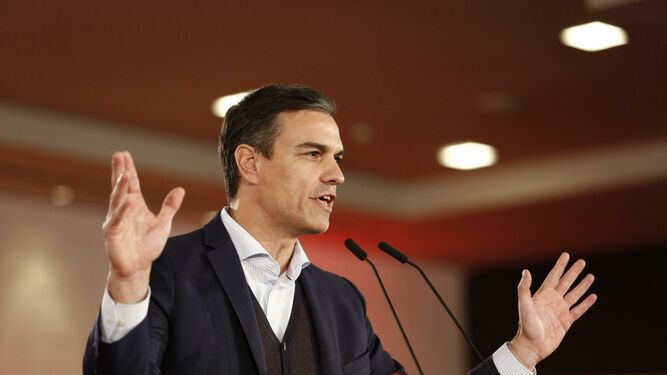 Pedro Sánchez en un acto del PSOE en Granada.