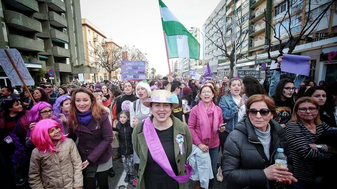 Mujeres protestando durante la jornada del 8M.