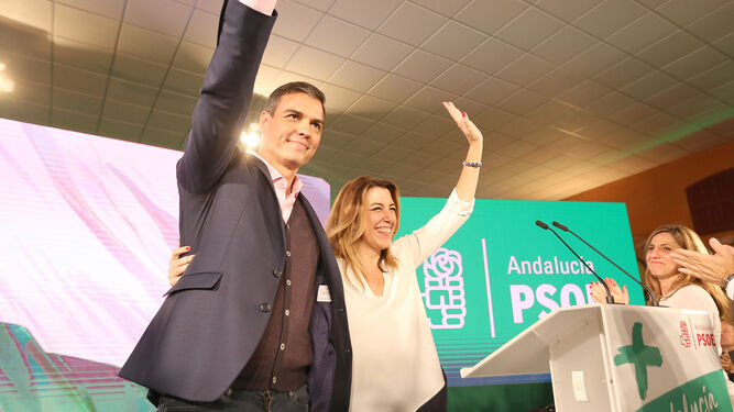 Pedro Sánchez y Susana Díaz en un acto electoral