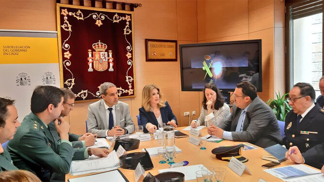El subdelegado del Gobierno en Cádiz, José Antonio Pacheco, y la delegada de la Junta de Andalucía en Cádiz, Ana Mestre, presidieron la reunión.