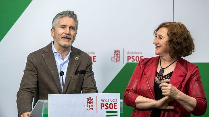 Fernando Grande-Marlaska y María Jesús Castro, los números uno respectivos al Congreso y al Senado del PSOE de Cádiz.