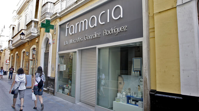 Una farmacia del centro histórico de la ciudad.