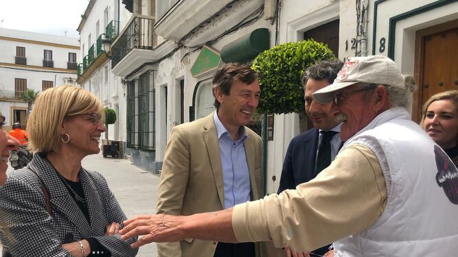 García Pelayo, Rafael Hernando y Andrés Nuñez esta mañana en Chiclana.