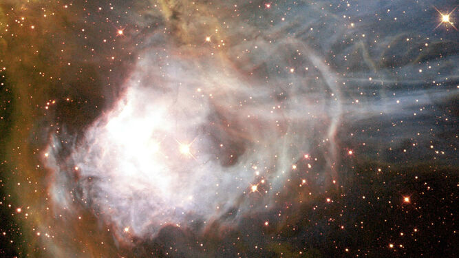 Los hermosos colores de la Nebulosa N44C, en 1996.