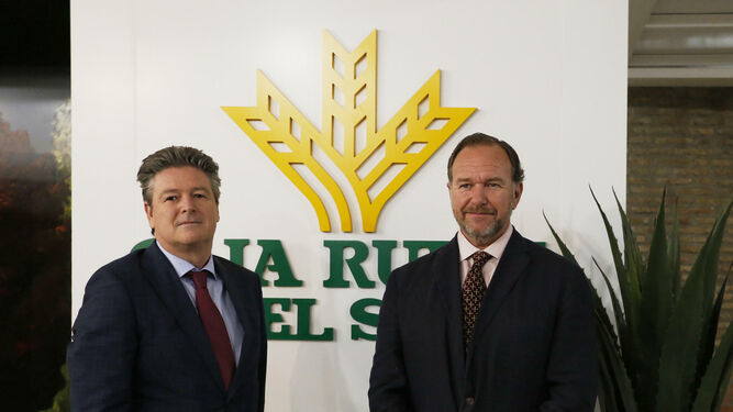 El director general de Caja Rural del Sur, Guillermo Téllez, y su presidente, José Luis García-Palacios Álvarez.