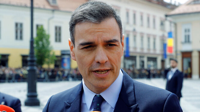 Pedro Sánchez, a su llegada a la cumbre europea informal de Sibiu.