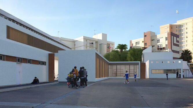 Recreación del edificio que proyecta el PSOE en el Complejo Deportivo Puntales-La Paz