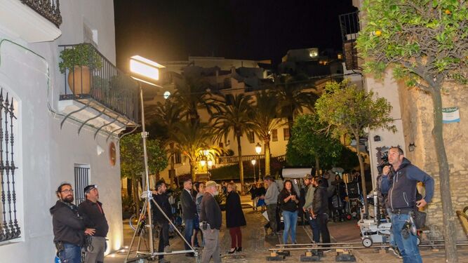 La Plaza de Españ durante el rodaje de la película ‘La lista’.