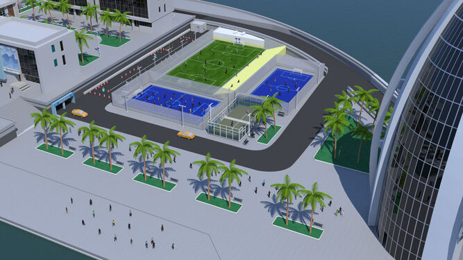 Instalaciones deportivas proyectadas por el PP junto al hotel Ciudad del Mar