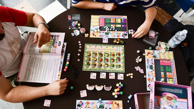 Foto de archivo de una partida de un juego de mesa.