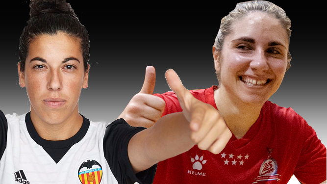 Marta Carro y Amelia Romero, internacionales gaditanas de fútbol y fútbol sala, respectivamente.