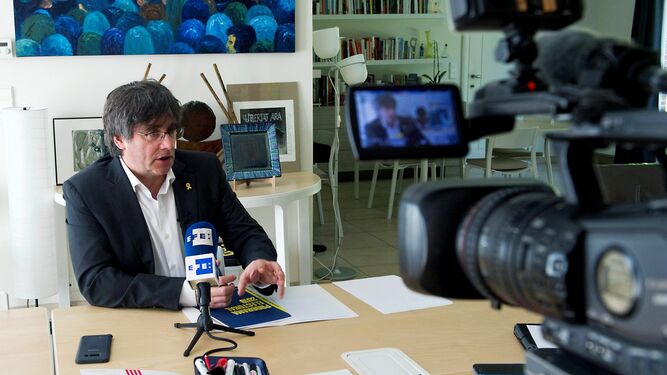 Carles Puigdemont, durante una entrevista reciente con la agencia Efe.