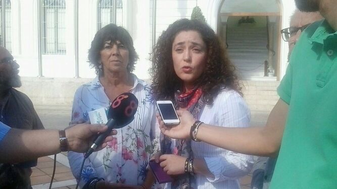 La parlamentaria de Adelante Andalucía Inmaculada Nieto, en una reciente visita al Ayuntamiento portuense.