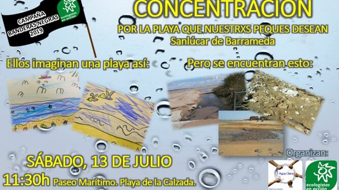 El cartel anunciador de la concentración convocada por la plataforma Agua Clara y Ecologistas en Acción.