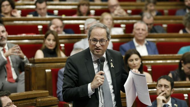 Quim Torra, en el Parlamento catalán.