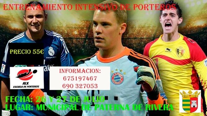 Cartel de la 'Jornada de Entrenamiento Intensivo de Porteros' que se celebrará en Paterna.