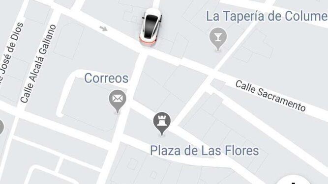 Una captura de la aplicación de Uber realizada por los taxistas.