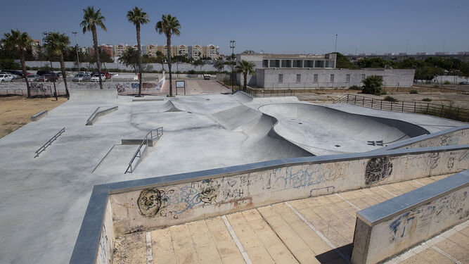 Aspecto de la nueva pista de 'skate' de Camposoto, cuyas obras terminaron hace unas semanas.