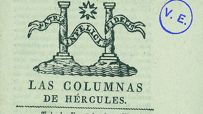Portada del diario 'Las columnas de Hércules', editado en Algeciras en 1822.