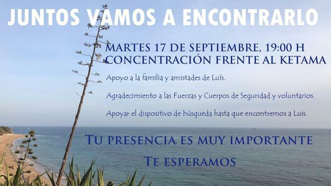 Cartel anunciador de la concentración en apoyo a los familiares de Luis Díaz.
