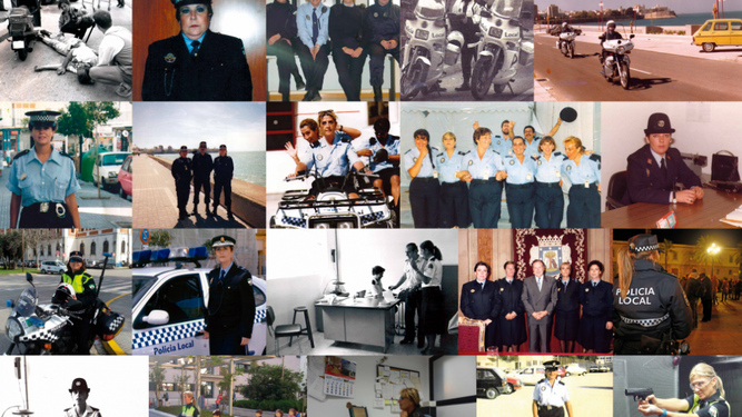 Imágenes de las policías locales de Cádiz que serán homenajeadas.