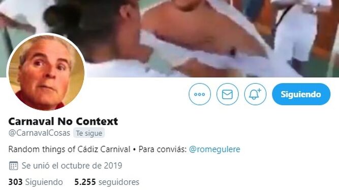 La cuenta 'Carnaval No Context' suma ya más de 5.000 seguidores en Twitter.