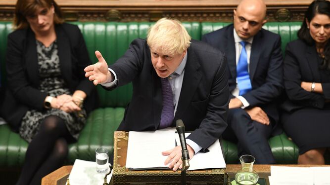 Boris Johnson, en la Cámara de los Comunes británica.