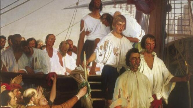 El famoso lienzo que recrea el desembarco en Sanlúcar