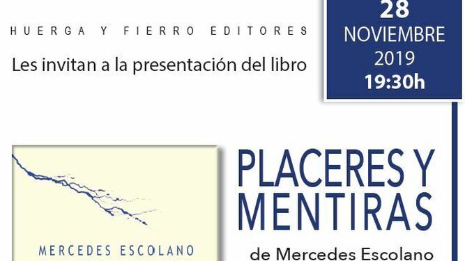 'Placeres y mentiras' se presenta en Librería Zorba