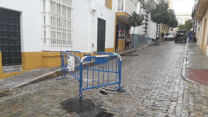 Hundimiento de la calzada en la calle Lope de Vega.