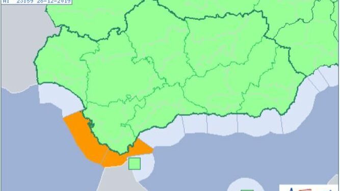 Toda la costa de la provincia de Cádiz estará en alerta naranja este domingo por fenómenos costeros.