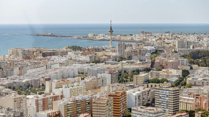 Imagen aérea de Cádiz.