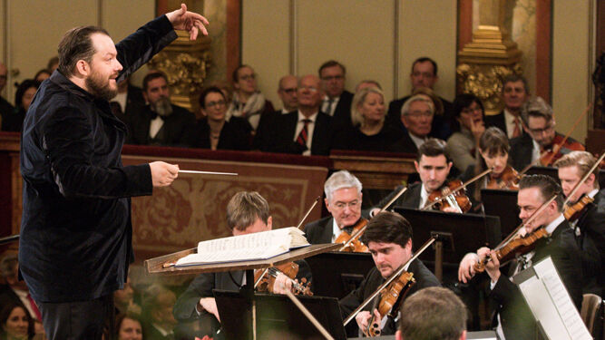 El maestro letón Andris Nelsons, durante el concierto de año nuevo en Viena.