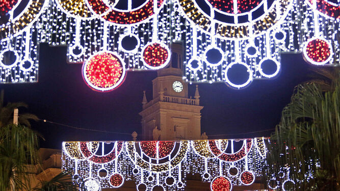 Iluminación navideña en la plaza de San Juan de Dios estas pasadas fiestas.
