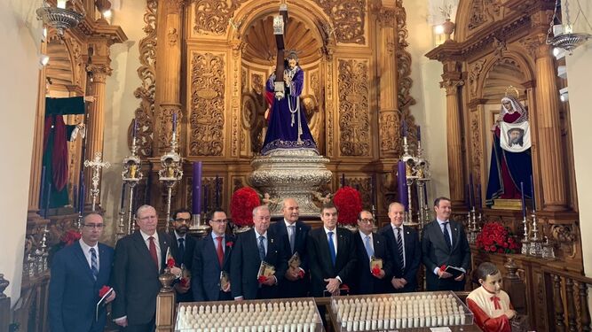 Los presidentes de los consejos de hermandades de las capitales andaluzas, durante su encuentro en Jaén.
