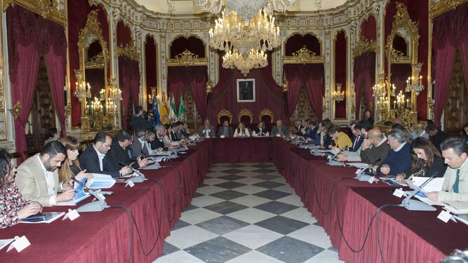 Reunión del Consejo de Alcaldías, ayer en la sede de la Diputación Provincial de Cádiz.