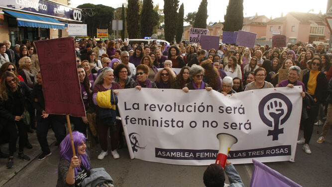 El arranque de la manifestación por el Día de la Mujer en El Puerto en 2019.