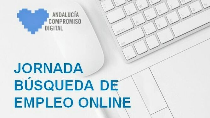 Voluntarios de Andalucía Compromiso Digital colaboran en este taller de búsqueda de empleo.