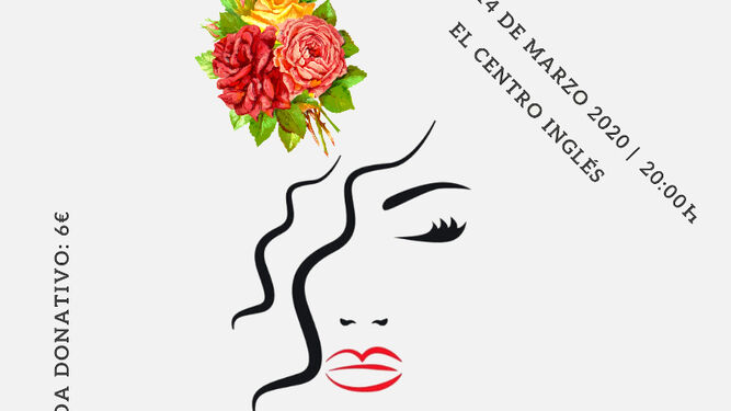 Cartel del II desfile de moda flamenca de la asociación Nueva Bahía.